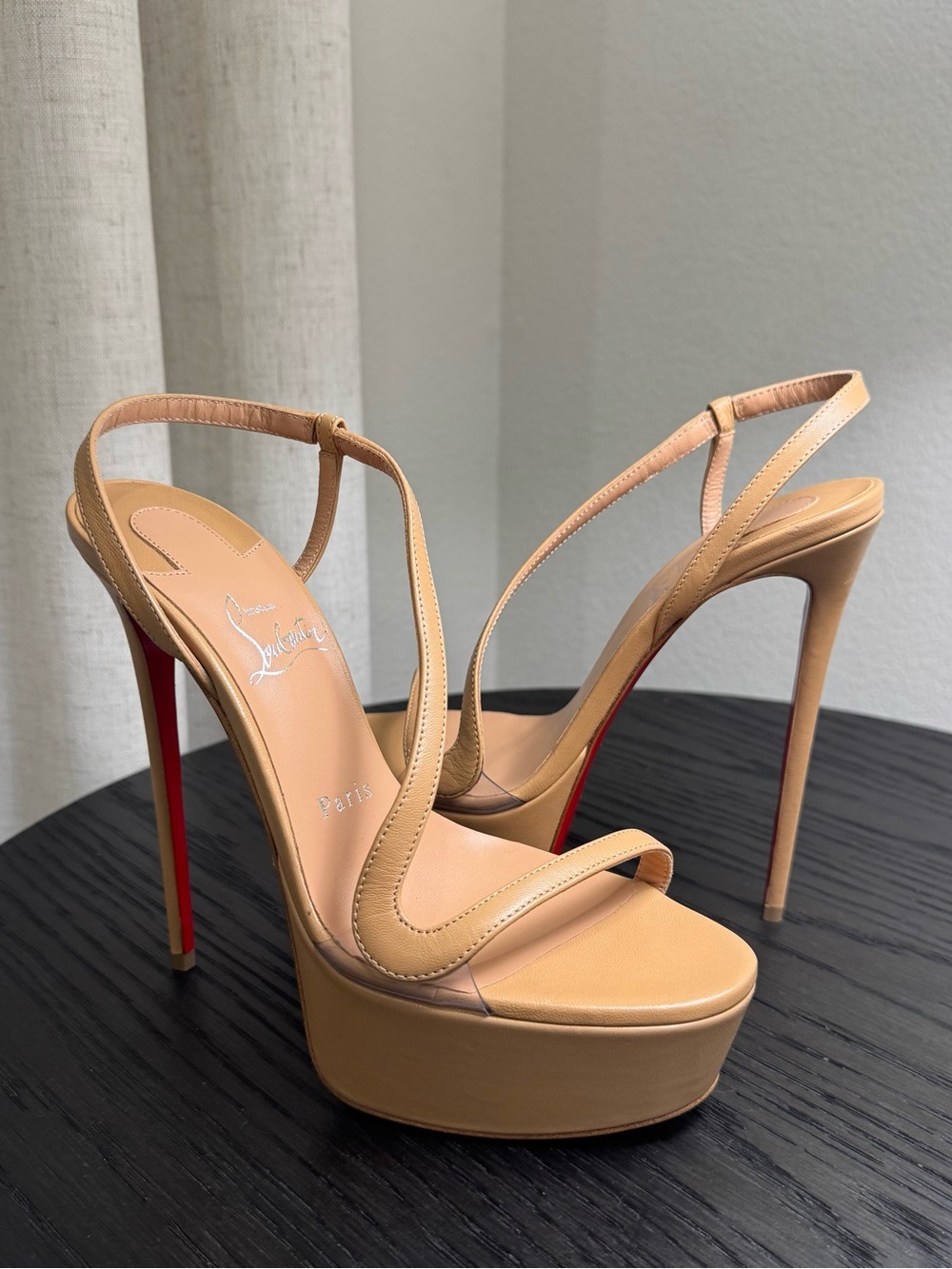 Christian Louboutin Rosalie Alta 150 Platform Sandals Blush 37